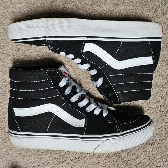 Black and White High-Top Vans - Picture 1 of 10